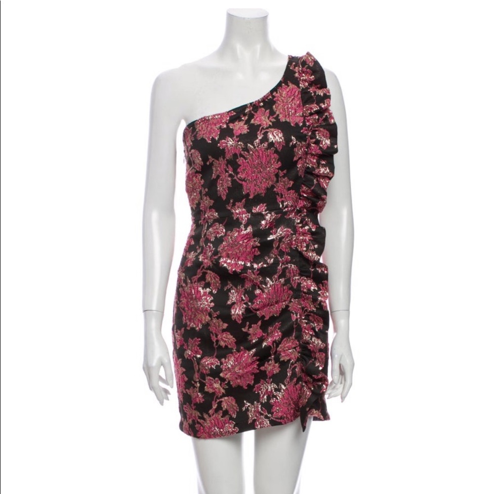 For Love & Lemons Metallic Floral Mini Dress